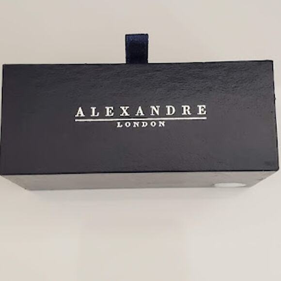 Alexandre of London Men's Cufflinks Silver Tone Mother of Pearl - Picture 5 of 5